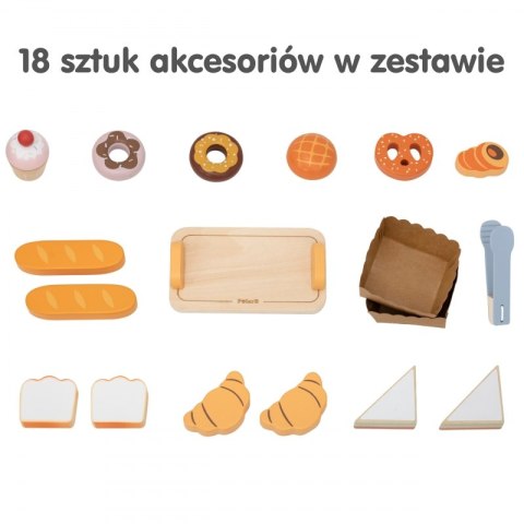 VIGA Drewniana Mini Piekarnia Sklepik Stragan z Wypiekami 16el. VIGA Drewniana Mini Piekarnia Sklepik Stragan z Wypiekami 16el.