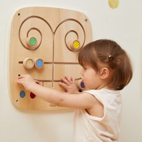 VIGA Drewniana Tablica Manipulacyjna Sensoryczna Labirynt Dotknij i Dopasuj VIGA Drewniana Tablica Manipulacyjna Sensoryczna Labirynt Dotknij i Dopasuj