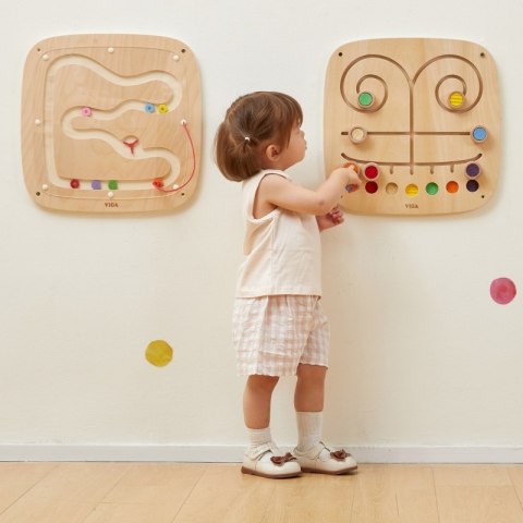 VIGA Drewniana Tablica Manipulacyjna Sensoryczna Labirynt Dotknij i Dopasuj VIGA Drewniana Tablica Manipulacyjna Sensoryczna Labirynt Dotknij i Dopasuj