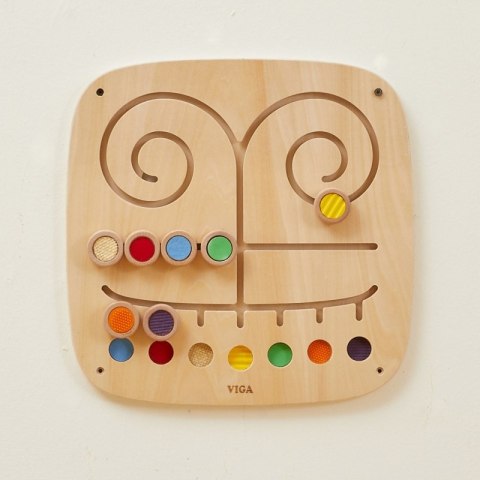 VIGA Drewniana Tablica Manipulacyjna Sensoryczna Labirynt Dotknij i Dopasuj VIGA Drewniana Tablica Manipulacyjna Sensoryczna Labirynt Dotknij i Dopasuj