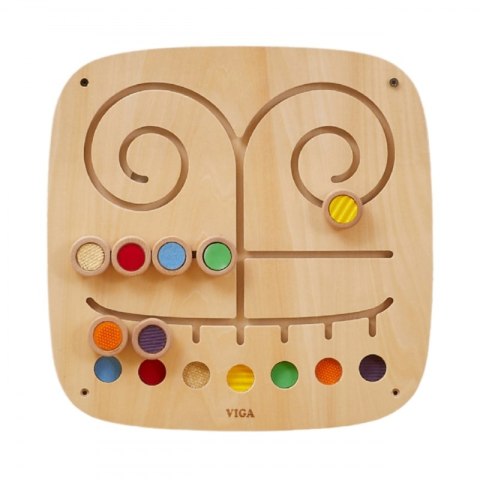 VIGA Drewniana Tablica Manipulacyjna Sensoryczna Labirynt Dotknij i Dopasuj VIGA Drewniana Tablica Manipulacyjna Sensoryczna Labirynt Dotknij i Dopasuj