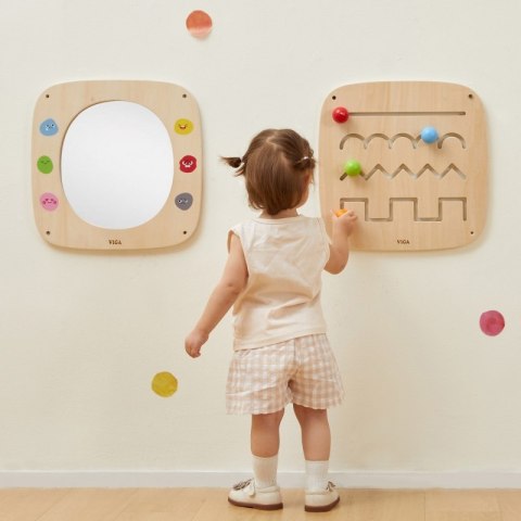 VIGA Drewniana Tablica z Lustrem i Emotkami VIGA Drewniana Tablica z Lustrem i Emotkami