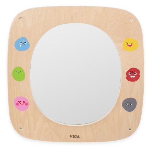 VIGA Drewniana Tablica z Lustrem i Emotkami VIGA Drewniana Tablica z Lustrem i Emotkami