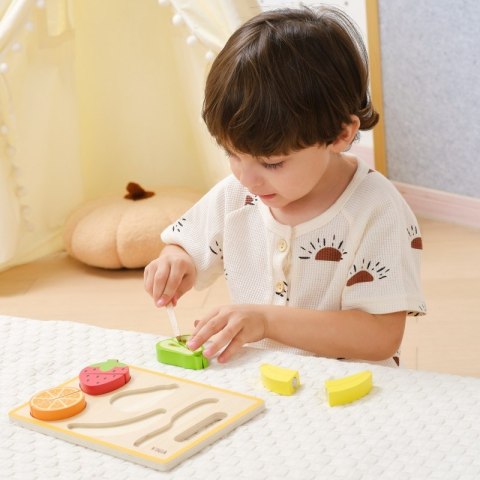 VIGA Drewniana Układanka Edukacyjna Montessori Owoce do Krojenia VIGA Drewniana Układanka Edukacyjna Montessori Owoce do Krojenia