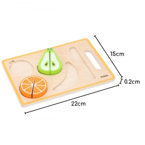 VIGA Drewniana Układanka Edukacyjna Montessori Owoce do Krojenia VIGA Drewniana Układanka Edukacyjna Montessori Owoce do Krojenia