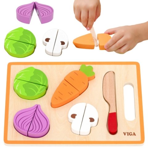 VIGA Drewniana Układanka Edukacyjna Montessori Warzywa do Krojenia VIGA Drewniana Układanka Edukacyjna Montessori Warzywa do Krojenia