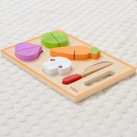 VIGA Drewniana Układanka Edukacyjna Montessori Warzywa do Krojenia VIGA Drewniana Układanka Edukacyjna Montessori Warzywa do Krojenia