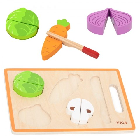 VIGA Drewniana Układanka Edukacyjna Montessori Warzywa do Krojenia VIGA Drewniana Układanka Edukacyjna Montessori Warzywa do Krojenia