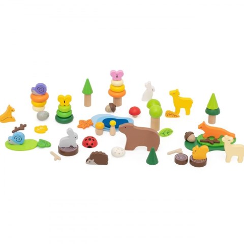 VIGA Drewniane Klocki Kolorowe Leśne Opowieści Pudełko 58el. VIGA Drewniane Klocki Kolorowe Leśne Opowieści Pudełko 58el.