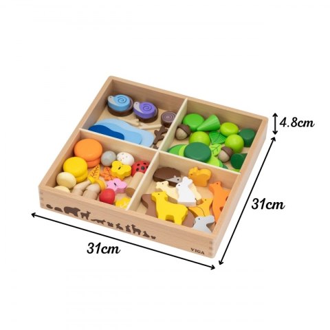 VIGA Drewniane Klocki Kolorowe Leśne Opowieści Pudełko 58el. VIGA Drewniane Klocki Kolorowe Leśne Opowieści Pudełko 58el.