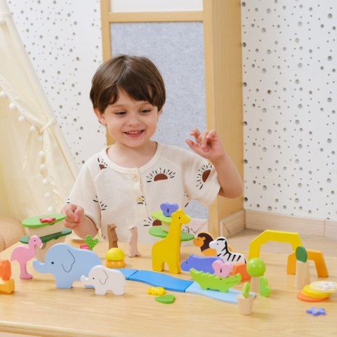 VIGA Drewniane Klocki Kolorowe Opowieści Tropikalne Pudełko 55el. VIGA Drewniane Klocki Kolorowe Opowieści Tropikalne Pudełko 55el.