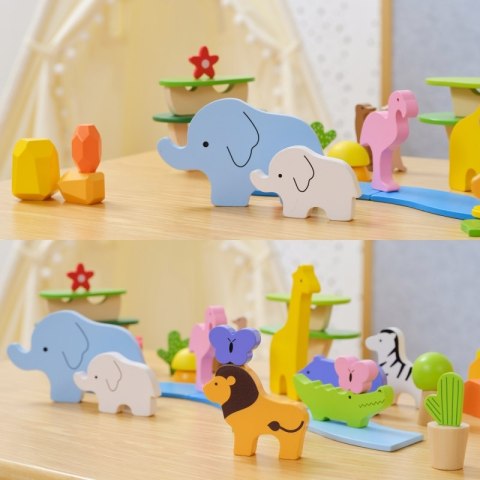 VIGA Drewniane Klocki Kolorowe Opowieści Tropikalne Pudełko 55el. VIGA Drewniane Klocki Kolorowe Opowieści Tropikalne Pudełko 55el.