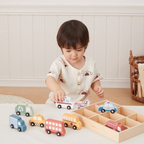 VIGA Drewniany Zestaw Kolorowych Pojazdów Miejskich 9szt. VIGA Drewniany Zestaw Kolorowych Pojazdów Miejskich 9szt.
