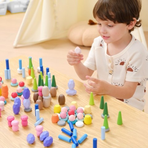 VIGA Klocki Drewniane Edukacyjne Układanka Montesori 141el. VIGA Klocki Drewniane Edukacyjne Układanka Montesori 141el.