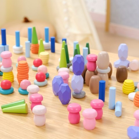 VIGA Klocki Drewniane Edukacyjne Układanka Montesori 141el. VIGA Klocki Drewniane Edukacyjne Układanka Montesori 141el.