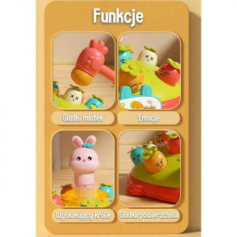 WOOPIE BABY Interaktywna Gra Zręcznościowa Wbij Marchewke Edukacyjna Uderz Młotkiem w Kreta WOOPIE BABY Interaktywna Gra Zręcznościowa Wbij Marchewke Edukacyjna Uderz Młotkiem w Kreta