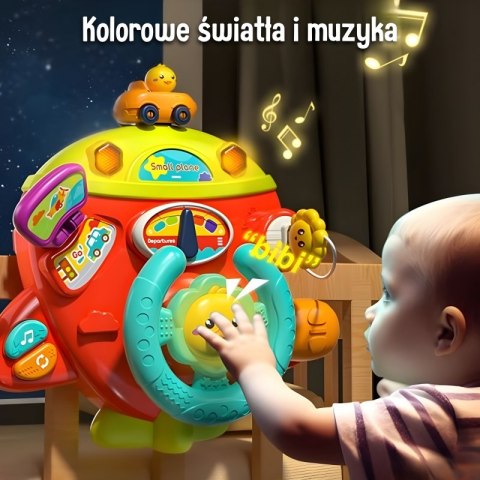 WOOPIE BABY Interaktywna Kierownica Samolot Pojazd na Łózeczko Wózek Efekty 18m+ WOOPIE BABY Interaktywna Kierownica Samolot Pojazd na Łózeczko Wózek Efekty 18m+