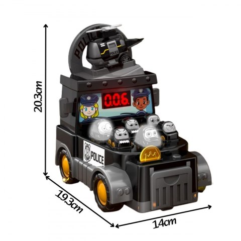 WOOPIE Gra Zręcznościowa Uderz Młotkiem Wbijak Wóz Policyjny z Akcesoriami