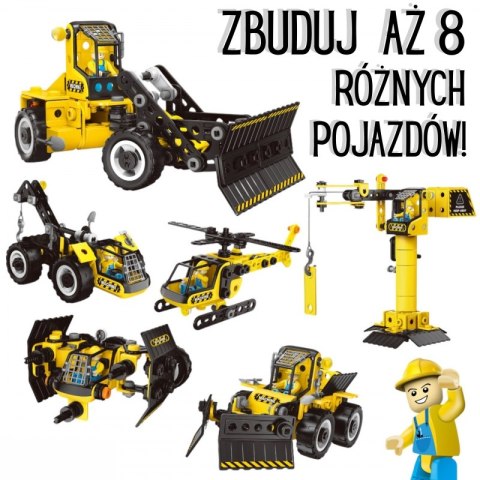 WOOPIE Klocki Konstrukcyjne Zbuduj Pojazdy Budowlane 8 Modeli STEAM WOOPIE Klocki Konstrukcyjne Zbuduj Pojazdy Budowlane 8 Modeli STEAM