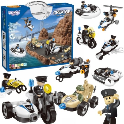 WOOPIE Klocki Konstrukcyjne Zbuduj Pojazdy Policyjne 8 Modeli STEAM - Zostań bohaterem miasta! WOOPIE Klocki Konstrukcyjne Zbuduj Pojazdy Policyjne 8 Modeli STEAM - Zostań bohaterem miasta!