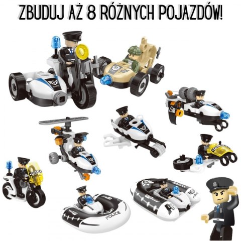 WOOPIE Klocki Konstrukcyjne Zbuduj Pojazdy Policyjne 8 Modeli STEAM - Zostań bohaterem miasta! WOOPIE Klocki Konstrukcyjne Zbuduj Pojazdy Policyjne 8 Modeli STEAM - Zostań bohaterem miasta!