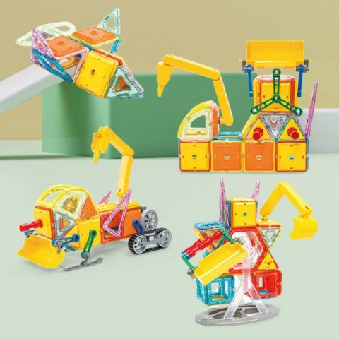 WOOPIE Klocki Magnetyczne Kolorowe 3D Pojazdy Zestaw STEAM 80el. WOOPIE Klocki Magnetyczne Kolorowe 3D Pojazdy Zestaw STEAM 80el.