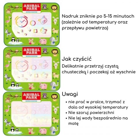 WOOPIE Mata Wodna do Malowania 2w1 XXL Dwustronna Zwierzęta WOOPIE Mata Wodna do Malowania 2w1 XXL Dwustronna Zwierzęta