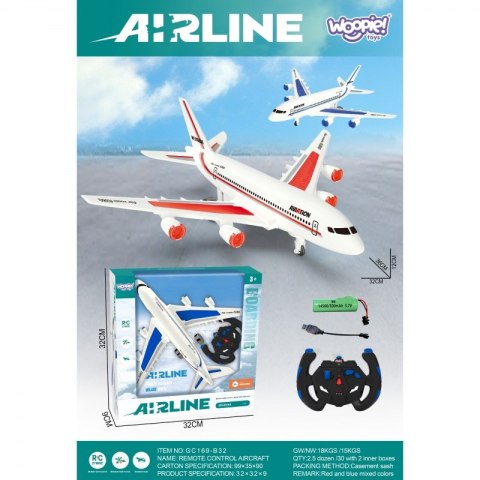 WOOPIE Niebieski Zdalnie Sterowany Samolot Pasażerski Airline WOOPIE Niebieski Zdalnie Sterowany Samolot Pasażerski Airline