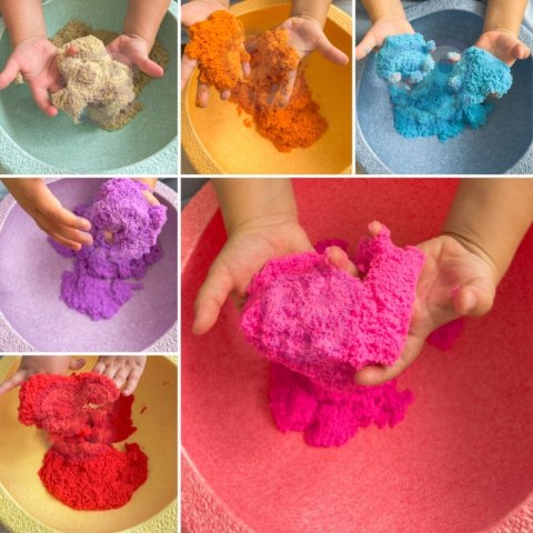 WOOPIE Piasek Kinetyczny 6 Kolorów 1,2 kg Zestaw Restauracja Stolik z Foremkami WOOPIE Piasek Kinetyczny 6 Kolorów 1,2 kg Zestaw Restauracja Stolik z Foremkami