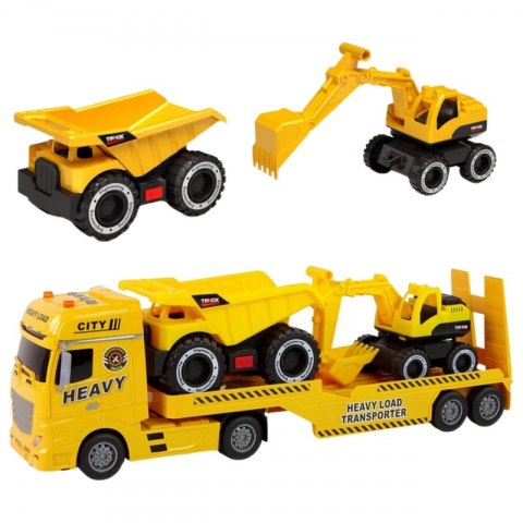 WOOPIE Samochód Laweta z Pojazdami Budowlanymi WOOPIE Samochód Laweta z Pojazdami Budowlanymi