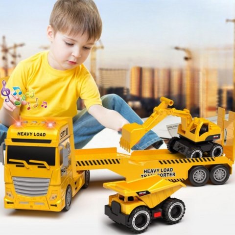 WOOPIE Samochód Laweta z Pojazdami Budowlanymi WOOPIE Samochód Laweta z Pojazdami Budowlanymi