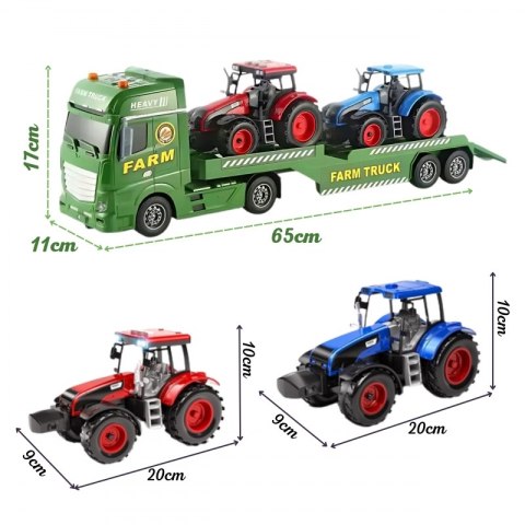 WOOPIE Samochód Laweta z Traktorami Farma Światła Dźwięki WOOPIE Samochód Laweta z Traktorami Farma Światła Dźwięki
