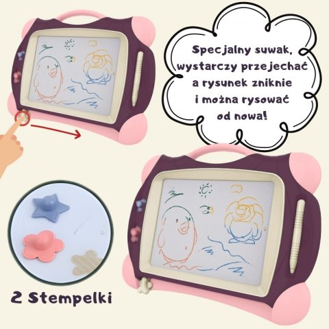WOOPIE Znikopis Tablica Magnetyczna Kolorowa + 2 Stempelki Fioletowy WOOPIE Znikopis Tablica Magnetyczna Kolorowa + 2 Stempelki Fioletowy