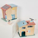 CLASSIC WORLD Remiza Strażacka Drewniana Garaż Auto Helikopter Figurki 13el.
