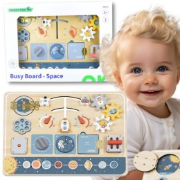 TOOKY TOY Drewniana Tablica Edukacyjna Montessori Astronauta Statek Kosmiczny