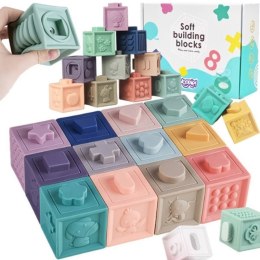 WOOPIE BABY Klocki Sensoryczne Układanka Do Ściskania Dźwięk 12 el.