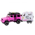 WOOPIE Zestaw Różowy Samochód Terenowy z Przyczepką i Figurką Konia