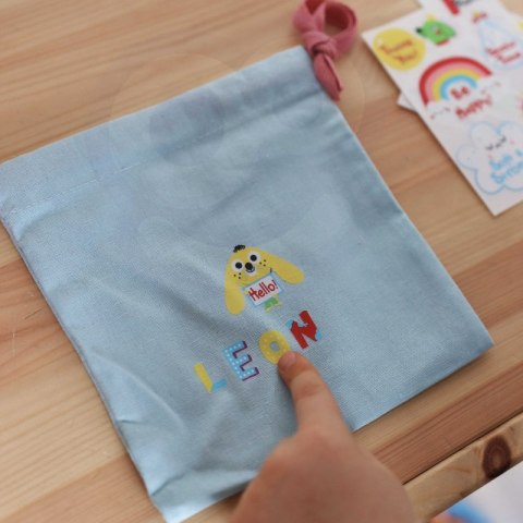 WOOPIE ART&FUN Zestaw Kreatywny Zrób Torebkę Dekorowanie Woreczka Imię Dziecka DIY
