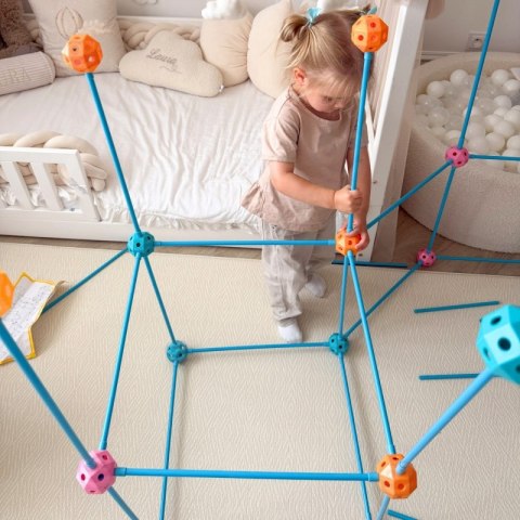 WOOPIE Zestaw Konstrukcyjny XXL Klocki do Budowania Namiotu Bazy Rurki Słomki 340 el.