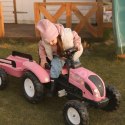 FALK Traktor Country Star Różowy na Pedały + Przyczepka i Klakson od 2 Lat.