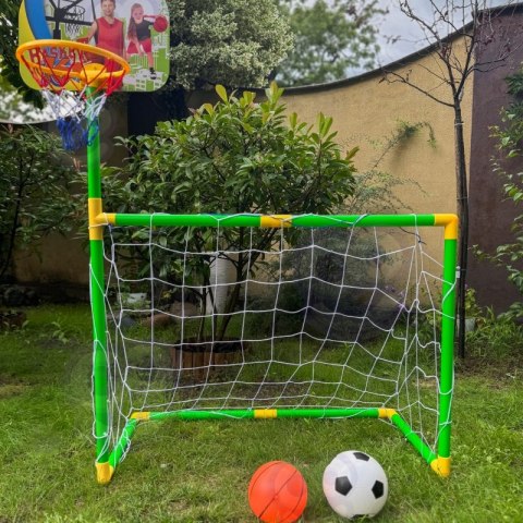 WOOPIE Zestaw 2w1 Koszykówka Bramka do Piłki Nożnej+ Piłki