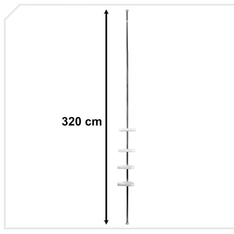 Półka łazienkowa narożna teleskopowa pod prysznic 320 cm Półka łazienkowa narożna teleskopowa pod prysznic 320 cm