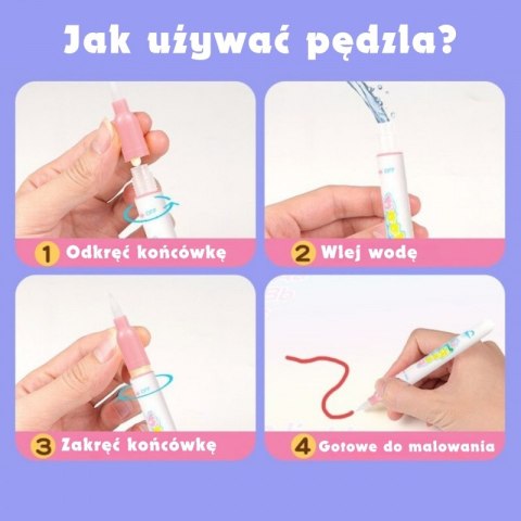 WOOPIE Mata Wodna do Malowania 2w1 XXL 100x70cm Świeci w Ciemności