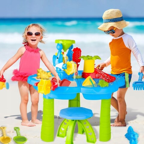 WOOPIE Stolik Wodny 2w1 Piaskownica z Krzesełkiem Aquapark z Delfinem