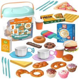 WOOPIE Zestaw XL Jedzenia do Zabawy Produkty Spożywcze Fast Food Słodycze Ciastka Sztucice w Wiaderku 40 el.