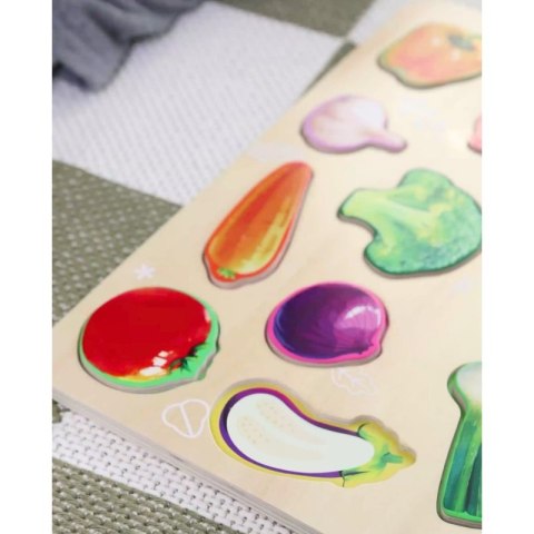 CLASSIC WORLD Układanka Drewniana Edukacyjna Warzywa Montessori 7el.