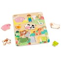 Classic World Drewniana Układanka Dopasuj Zwierzęta Farma 12el.