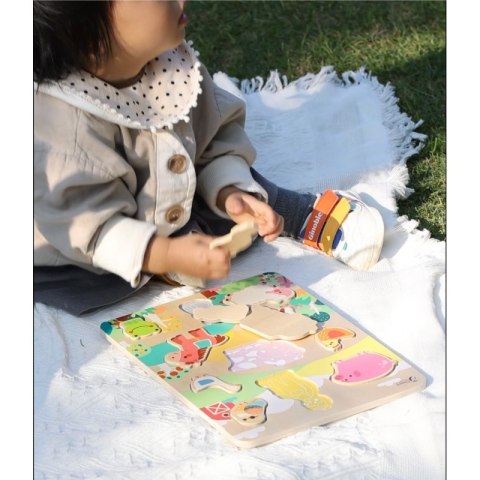 Classic World Drewniana Układanka Dopasuj Zwierzęta Farma 12el.