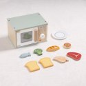 TOOKY TOY Drewniana Kuchenka Mikrofalowa Zestaw Produktów Spożywczych