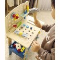 TOOKY TOY Drewniany Warsztat Zestaw XL Małego Majsterkowicza Stół Akcesoria 46 el.